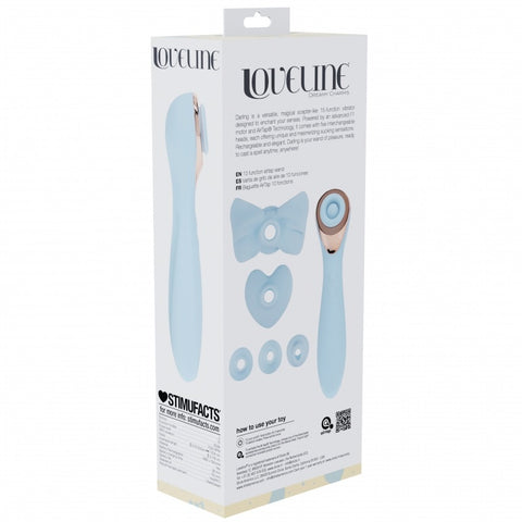Loveline Darling Clitoral Air Pulse Interchangeable Head Vibe Blue