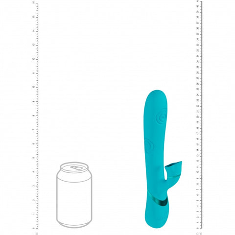 Vive Fiore Rechargeable Air Wave VIbrating and Tapping Rabbit Blue