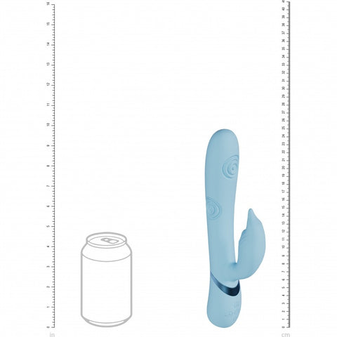 Vive Pallina Rechargeable VIbrating and Tapping Beads Rabbit Blue