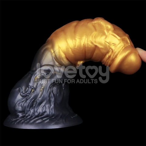 Lovetoy AEROSX Pump up the Pleasure Dual Density Silicone Inflatable Dildo Gold 7.5"