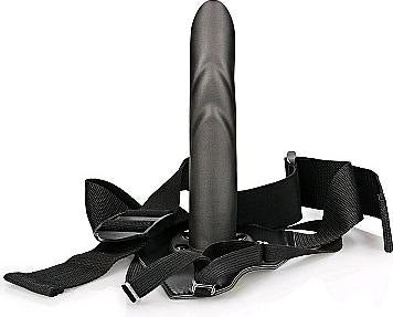 Ouch Textured Curved Hollow Strap 8" Grey