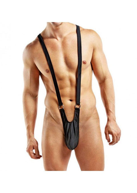 Male Power Euro Male Spandex Sling with Rings Black S/M