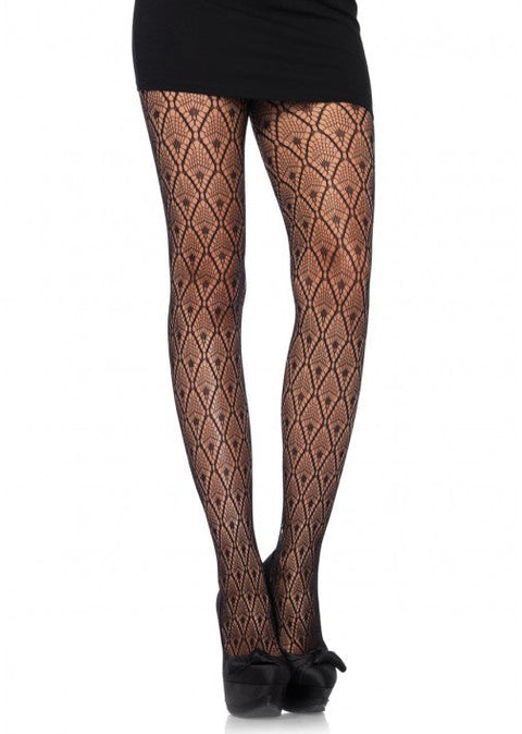Leg Ave Deco Lace Tights OS - 9325