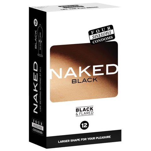 Four Seasons Condoms Naked Black 12 Pack