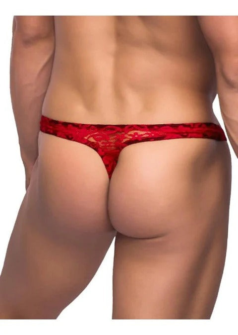 Male Power Lace Thong Red S/M 442162RESM