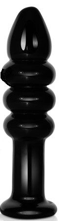 Love Toy Glass Ribbed Blk GS15BK