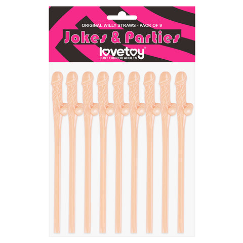 Love Toy Flesh Willy Straws 9pk