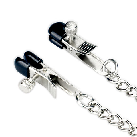 Lovetoy silver collar with nipple clamps