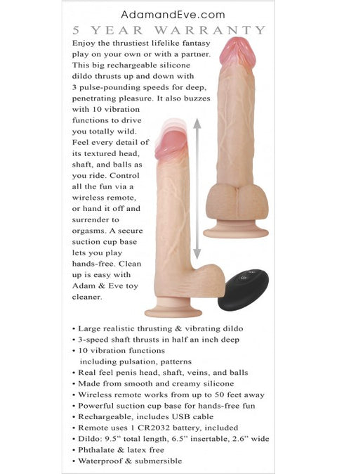 Adam & Eve Adams Rechargable Thrusting w Remote Adam & Eve Adams Rechargable Thrusting w Remote
