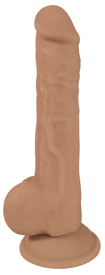 Fleshstixxx 9" Silicone Dong w Balls - Latte