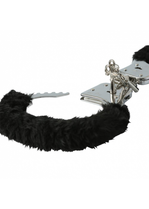 S&M Black Furry Handcuffs