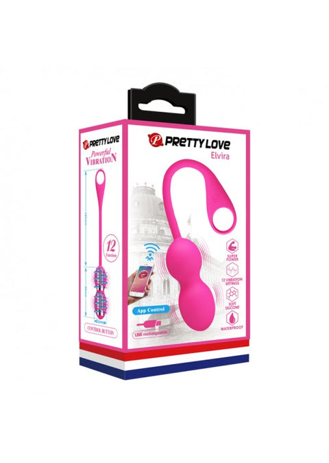 Pretty Love Elvira App Vibrating Kegel Balls - 212HP-1 Pink