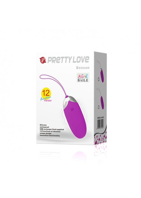 Pretty Love Benson Vibrating Love Egg - Purple 362