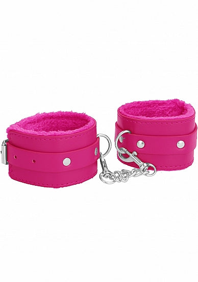 Ouch Plush Leather Ankle Cuffs Pink