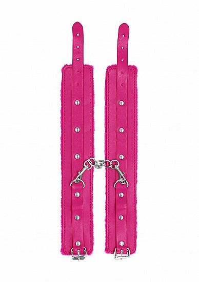 Ouch Plush Leather Ankle Cuffs Pink