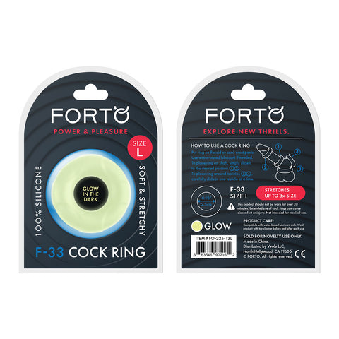 Forto F-33 Cock Ring Glow Green Large