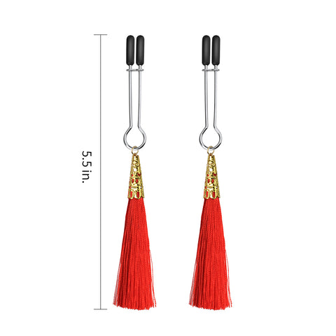 Love Toy Glamor Tassel Nipple Clamp Red