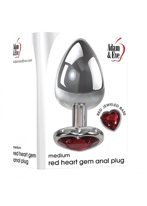 Adam & Eve Red Heart Anal Plug Medium
