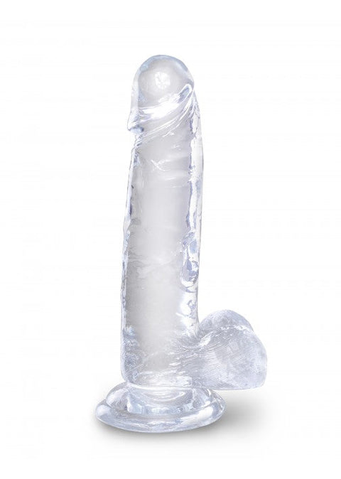 King Cock 7" Cock with Balls Clear