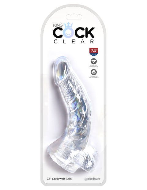 King Cock Clear 7.5" with Balls