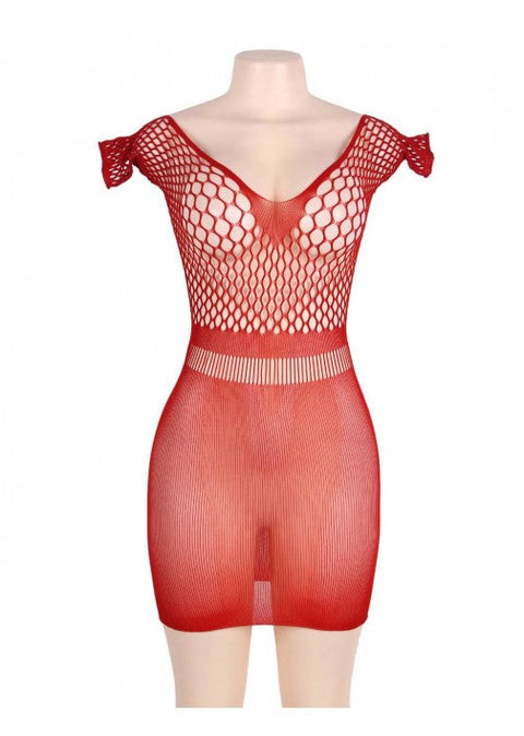 Oh Yeah Crotchet Net Chemise Red XL H3171-2P