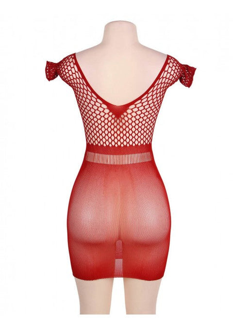 Oh Yeah Crotchet Net Chemise Red XL H3171-2P