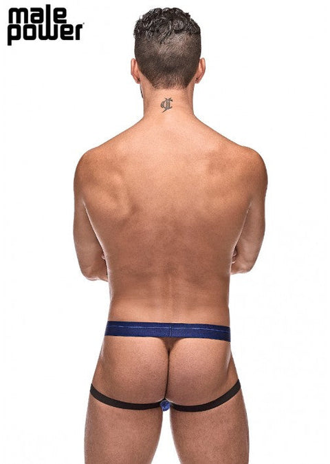 Male Power Diamond Mesh Jock Ring Navy L/XL - 398264
