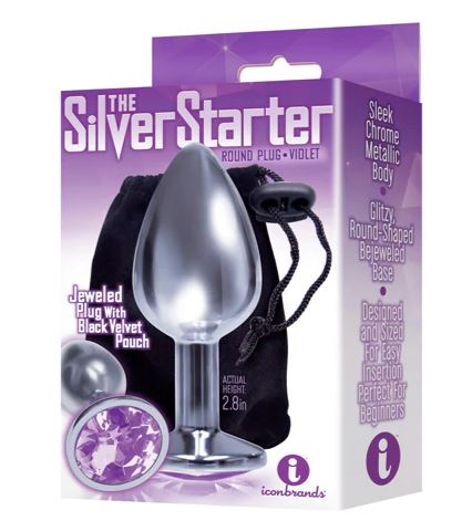Silver Starter Plug Round Purple