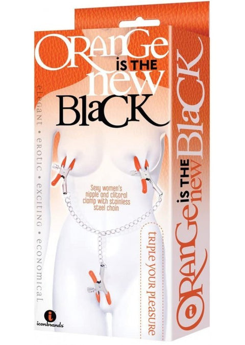 Orange New Black Triple Your Pleasure Nipple Clamps
