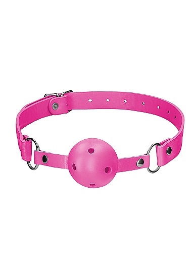 Ouch Ball Gag w Leather Straps Pink