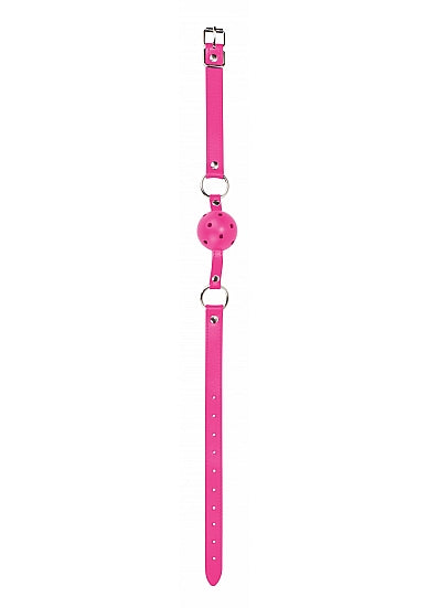 Ouch Ball Gag w Leather Straps Pink