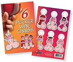 6 Pecker Wine Charms