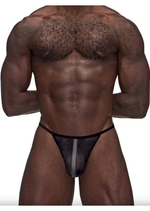 Male Power Landing Strip Micro Thong Black L/XL - 453271