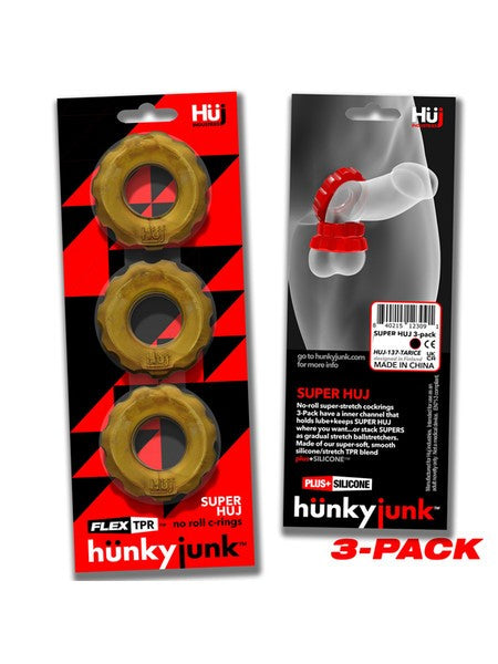 Hunkyjunk Super Huj No Roll C-Rings 3 Pack Gold