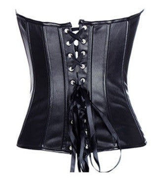 Oh Yeah Faux Leather Corset Black XL - A2803