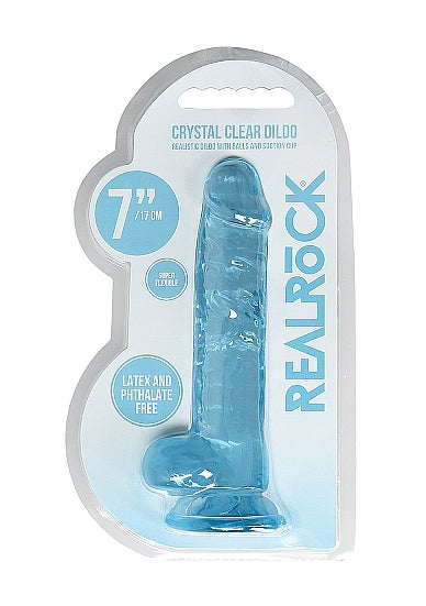 Realrock Dildo with Balls 7" Blue