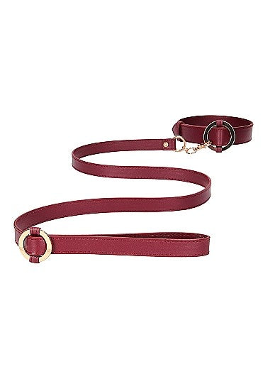 Ouch Collar With Leash Burgundy