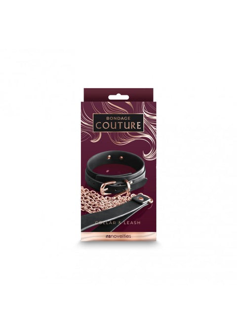Bondage Couture Collar & Leash Black