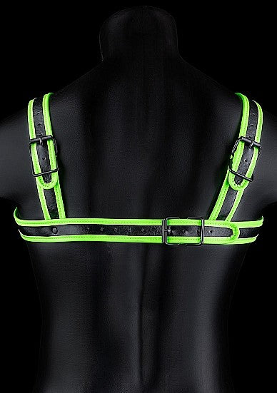 Ouch Glow In The Dark - Bonded Leather Buckle Harness L/XL
