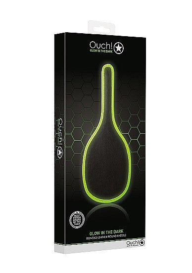 Ouch Glow In The Dark - Bonded Leather Round Paddle