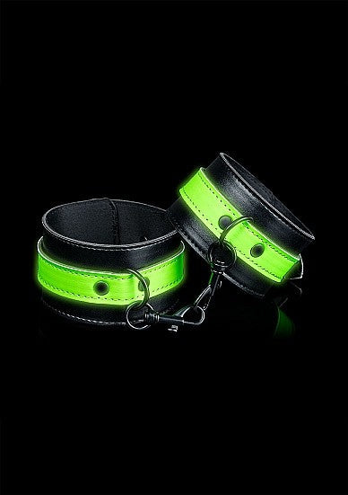 Ouch Glow In The Dark - Bonded Leather Ankle Cuffs