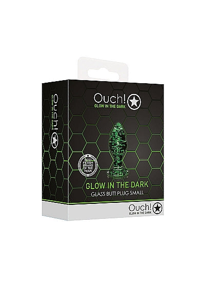 Ouch Glow in Dark Glass Butt Plug Small
