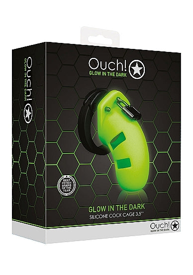 Ouch Glow In The Dark - Silicone Cock Cage 3.5"