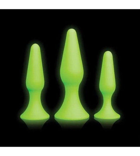 Ouch Glow In The Dark - Silicone But Plug Set 3pc