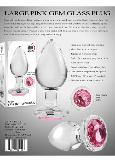 Adam & Eve Pink Gem Glass Large