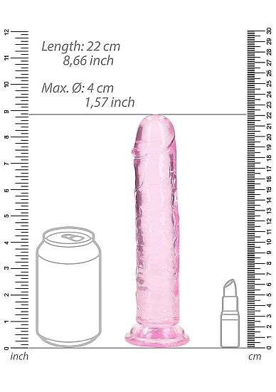 Realrock 8" Crystal Clear Dildo Pink