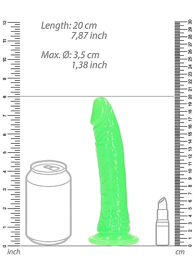Realrock 7" Glow-N-Dark Dildo Green