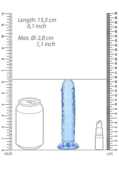 Realrock 6" Crystal Clear Dildo Blue