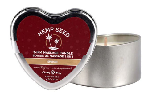 Earthly Body Hemp Seed Massage Candle 4oz - Spoon