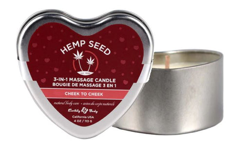 Earthly Body Hemp Seed Massage Candle 4oz - Cheek